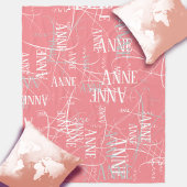 Typografie Girl Name Pattern Pink Fleece Blanket