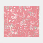 Typografie Girl Name Pattern Pink Fleece Blanket (Voorkant (Horizontaal))