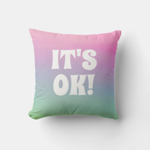 Typografie Girly Gradient Retro Pink Kussen