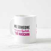 Typografie | Girly Quote Lipstick Mascara Makeup Koffiemok (Voorkant links)