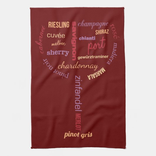 Typografie-glas van de wijngaard theedoek (Verticaal)