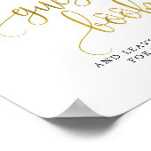 Typografie Gold bruiloft gastenboek Poster (Hoek)