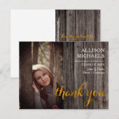 Typografie Gold | Hout 2023 Afstuderen Hartelijk d Briefkaart (Voorkant / Achterkant)