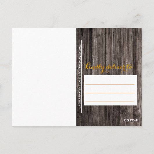 Typografie Gold | Hout 2023 Afstuderen Hartelijk d Briefkaart (Achterkant)