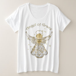 Typografie Gold kerstengel van Grace & Stars Grote Maat T-shirt