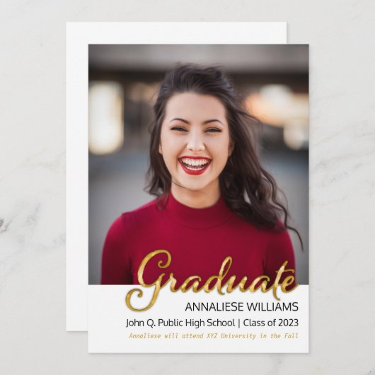 Typografie Gold Photo Afstuderen Aankondiging