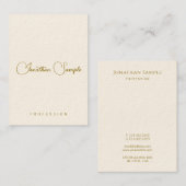 Typografie Gold Text Sjabloon Moderne Verticaal Visitekaartje (Voorkant / Achterkant)