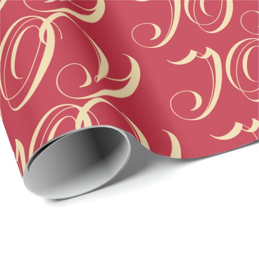  typografie goud rode JOY Cadeaupapier (Rol Hoek)