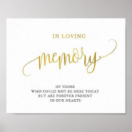 Typografie goud ter liefdevolle herinnering trouwb poster