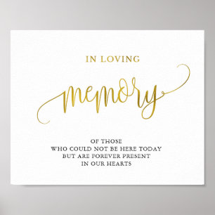 Typografie goud ter liefdevolle herinnering trouwt poster