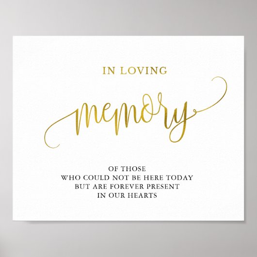 Typografie goud ter liefdevolle herinnering trouwt poster (Voorkant)