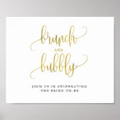 Typografie goudbrunch en bubbly poster (Voorkant)