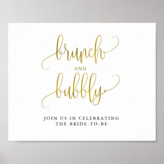 Typografie goudbrunch en bubbly poster (Voorkant)