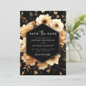 Typografie Gouden en Zwarte bruiloft Save The Date (Staand voorkant)