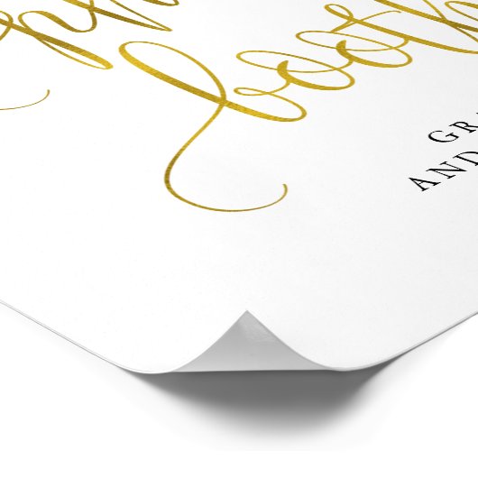 TYPografie gouden fotohokje huwelijksbord Poster (Hoek)