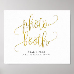 Typografie gouden fotohokje huwelijksbord poster