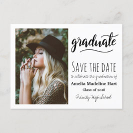 Typografie Graduation Party | De datum-foto opslaa Briefkaart