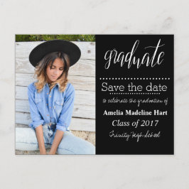 Typografie Graduation Party | De datumfoto opslaan Aankondigingskaart