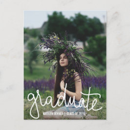 Typografie Graduation Party | De datumfoto opslaan Aankondigingskaart