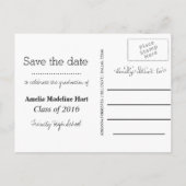 Typografie Graduation Party | De datumfoto opslaan Aankondigingskaart (Achterkant)