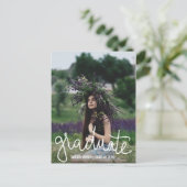 Typografie Graduation Party | De datumfoto opslaan Aankondigingskaart (Staand voorkant)