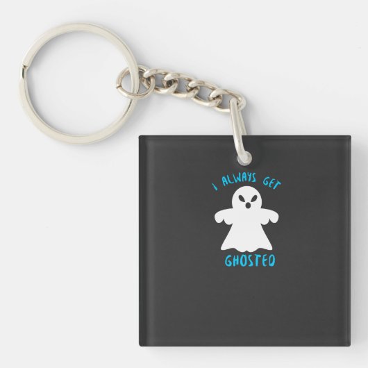 Typografie Grappig Ghosted Halloween T-Shirt Desig Sleutelhanger (voorkant)