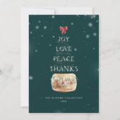 Typografie Green Silver-kerstboomsneeuw Feestdagenkaart (Voorkant)