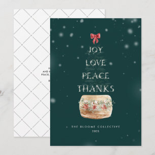 Typografie Green Silver-kerstboomsneeuw Feestdagenkaart