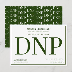 Typografie Green White DNP Graduation Party Kaart