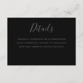 Typografie Grijs Zwart Bruiloft Details Informatiekaartje (Voorkant)