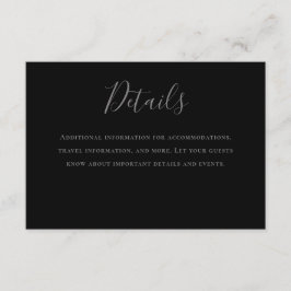 Typografie Grijs Zwart Bruiloft Details Informatiekaartje