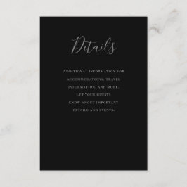 Typografie Grijs Zwart Bruiloft Details Informatiekaartje