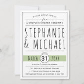 Typografie groene bruiloft, douche kaart (Voorkant)