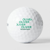 Typografie Groene Golfer's Naam Golfballen (Voorkant)