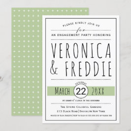 Typografie-groene trouwverlofpartij kaart