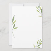 Typografie & Groene Waterverf Foliage Bedankkaart (Achterkant)