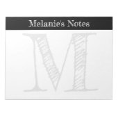  typografie grote aangepaste monogram notitieblok (Voorkant)