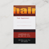 Typografie Haarstylist Salon Afsprakenkaartje (Achterkant)