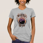  Typografie Halloween Cauldron Witch Brew T-shirt (Voorkant)
