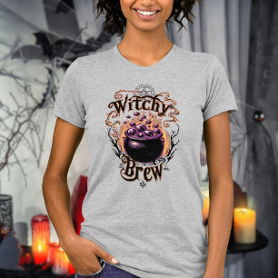 Typografie Halloween Cauldron Witch Brew T-shirt