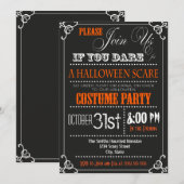 Typografie Halloween-feestuitnodiging Kaart (Voorkant / Achterkant)