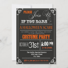Typografie Halloween Party Invitation Kaart