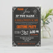 Typografie Halloween Party Invitation Kaart (Staand voorkant)