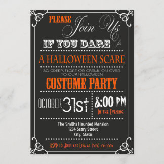 Typografie Halloween Party Invitation Kaart