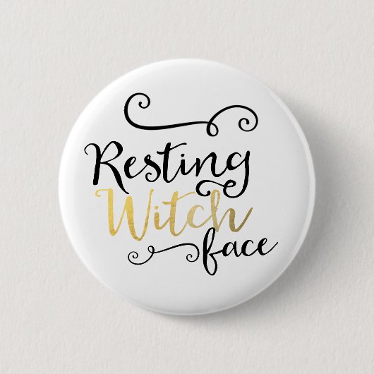Typografie Halloween van het ritch Face Script Ronde Button 5,7 Cm (Voorkant)