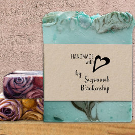 Typografie Handgemaakte Aangepaste naam Hart Outli Rubberstempel