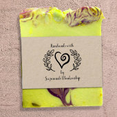 Typografie Handmade Curly Heart WreatCustom Rubberstempel