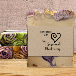 Typografie Handmade Custom Name Fat Curly Heart Rubberstempel