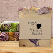 Typografie Handmade Custom Name Polka Dot Heart Rubberstempel