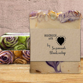 Typografie Handmade Custom Name Polka Dot Heart Rubberstempel